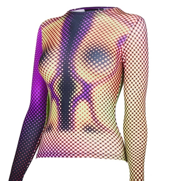 Sinead Gorey Size S/M Digitally Printed Curve Enhancing Top - Picture 2 of 10